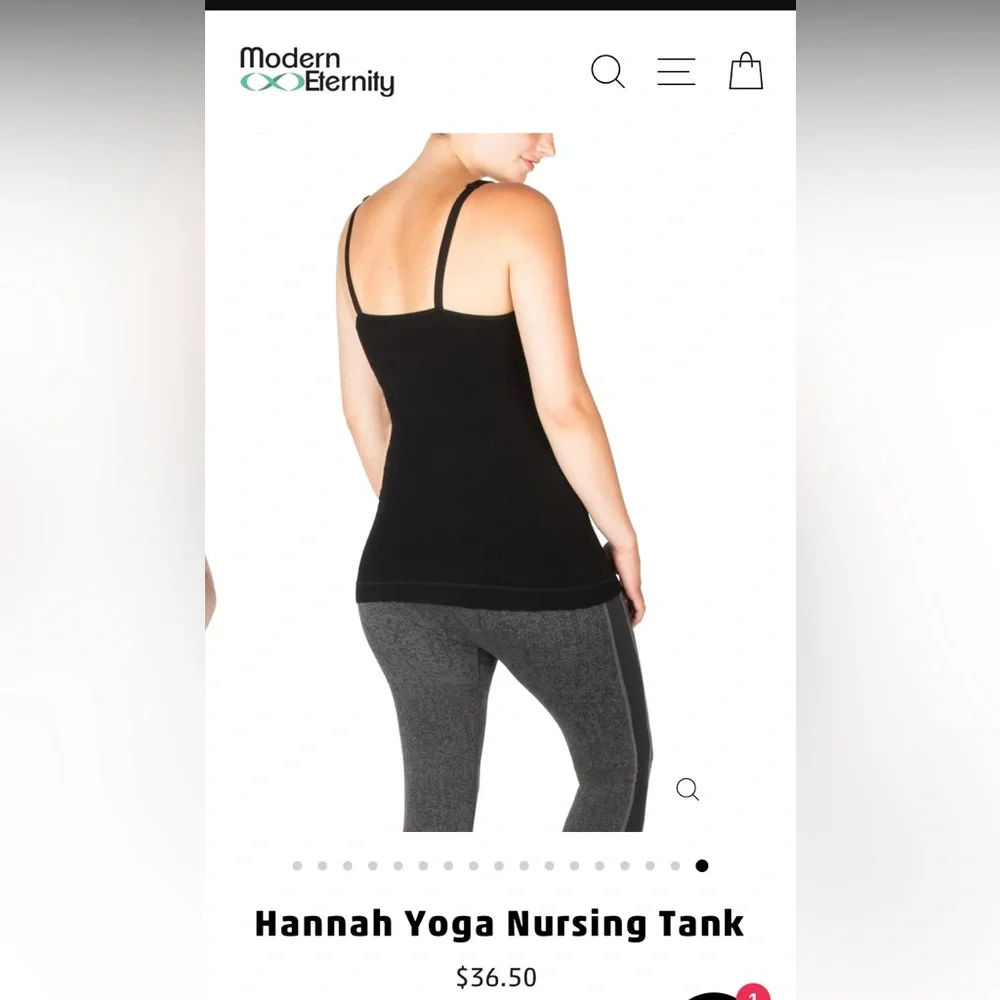 NWT black Hannah Yoga Nursing Tank by Modern Eternity, size S. - Picture 3 of 13
